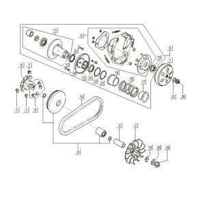 Variator - Sprzęgło Kymco Like 200i Białe