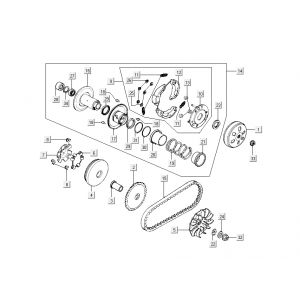 Variator - Sprzęgło Kymco New Dink 4-suwowy granatowy