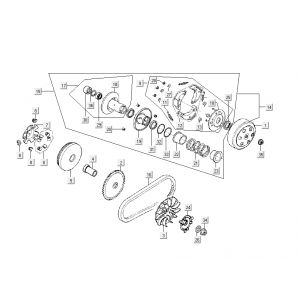 Wariator Kymco Like 4-suwowy czarny połysk jak T T