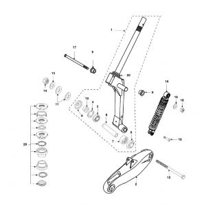 Zawieszenie Peugeot Speedfight 2 AC E2 2-suwowy