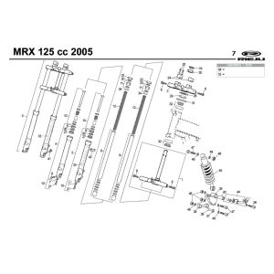 Zawieszenie Rieju MRX 125 niebieskie 2005 4-suwowe