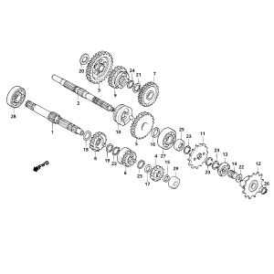 Przekładnia (oś łańcucha rowerowego) Honda MB/MT/MTX 50