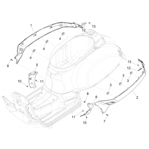 Osłony boczne - Spoiler Vespa GTS 125 4T E5 ABS 2021 (EMEA)