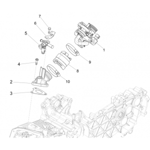 Korpus przepustnicy - Wtryskiwacz - Połączenie wlotu Vespa Primavera 125 4T 3V IE ABS