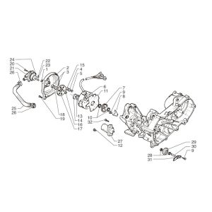 Pompa wodna koła zamachowego Yamaha Aerox 2-suwowa