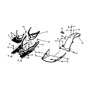 Osłona podnóżka/ramy 2 Sym Symphony ST 200I Czarny/Srebrny (BK-001C/S-882S)