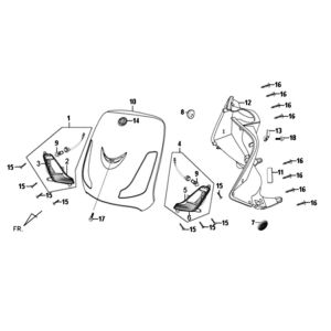 Voorkap - beenschild - knipperlichten voorzijde Sym Fiddle II Wit (WH-8018P)