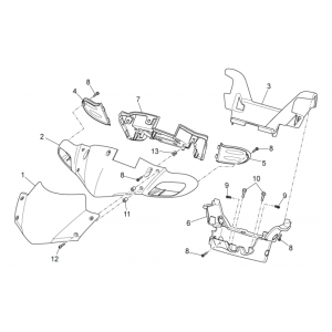 Osłony przednie I Aprilia SR 50 H2O ie+carb 2004-2009