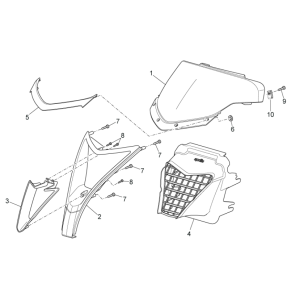 Osłony przednie II Aprilia SR 50 H2O ie+carb 2004-2009 czerwone