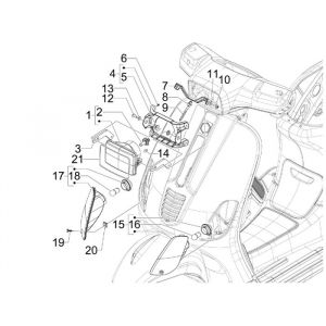 Lampa przedni Vespa S 2-suwowa