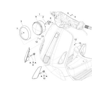Lampa przedni Vespa Primavera 2-suwowa