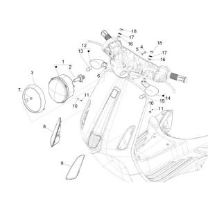 Lampa przedni Vespa Primavera 45km 4-suwowy 4-zawór