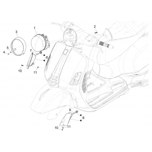 Lampy przednie - Vespa GTS 125 4T E4 ABS 2019 kierunkowskazy (EMEA)