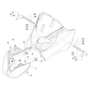 Lampy przednie - Kierunkowskazy Piaggio MP3 300 ie E4 LT BUSINESS - SPORT NOABS-ABS 2016 - 2018 (EMEA)