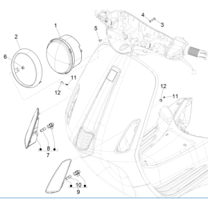 Światła przednie Vespa Elektrica 45KM/H E5 2021 (EMEA)