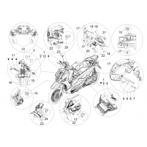 Główna grupa kabli Piaggio Beverly 125 RST 4T 4V IE E3 2010-2015 (EMEA)