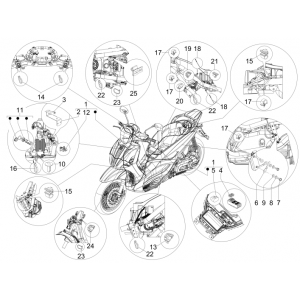 Główna grupa kabli Piaggio Beverly 350 E3 Sport Touring 2013-2014