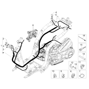 Główna grupa kabli 4-suwowych Piaggio Liberty 50 (IGET Euro 5)