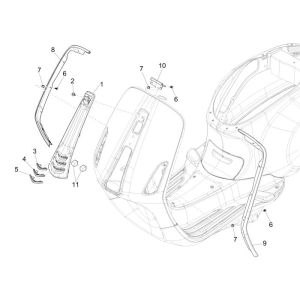 Ramka Vespa Sprint szara tytanowa 742/b