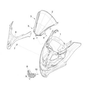 Piaggio MP3 300 HPE /300 HPE SPORT E5 ABS 2020-2022 płyta przednia (EMEA)