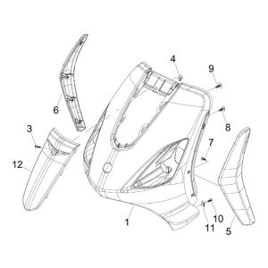 Przód Piaggio Fly 2-suwowy niebieski siderale 280