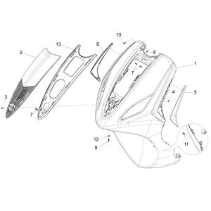 Przedni Piaggio New Fly 4-suwowy 4-zawór czerwony 854a