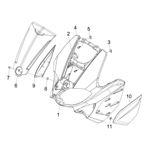 Płyta przednia Gilera Runner 50 SP 2010-2017 pomarańczowa 954/A