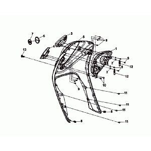 Przednia płyta migająca. Wewnątrz b. Sym Mio 50I (WH-8018P OR-1495P) Biały Pomarańczowy