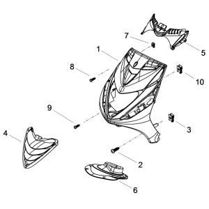 Płyta przednia Piaggio Zip 50 SP 2006-2013 biała księżycowa 544