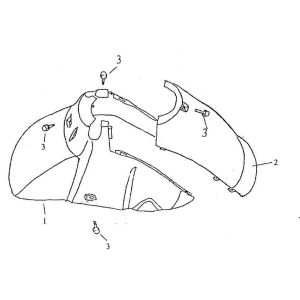 Błotnik przedni China Grande Retro czarny