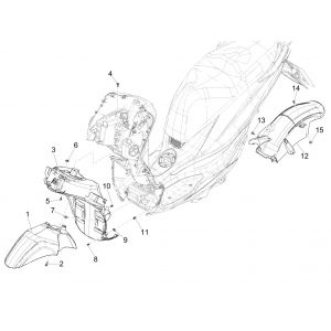 Piaggio Medley 125 4T IE ABS E4 2016-2019 błotnik przedni (EMEA)