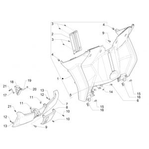 Osłona przednia - Piaggio MP3 300 ie E4 LT BUSINESS płyta przeciwochronna - SPORT NOABS-ABS 2016 - 2018 (EMEA)