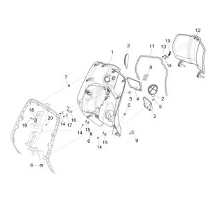 Legshield Vespa Sprint 4-suwowy 4-zawór biały fusion 544