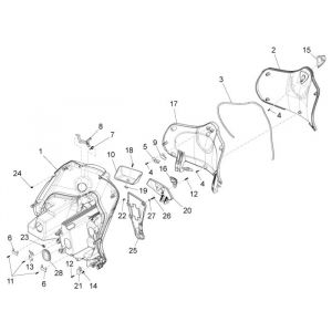 Legshield Piaggio New Fly 4-suwowy 2-zawór niebieski północy 222