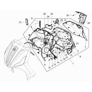 Obudowa przednia - Piaggio Beverly 125 RST 4T 4V IE E3 2010-2015 (EMEA)