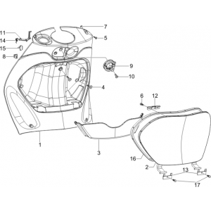 Etui przednie - Osłona tylna Piaggio Zip 50 SP 2006-2013