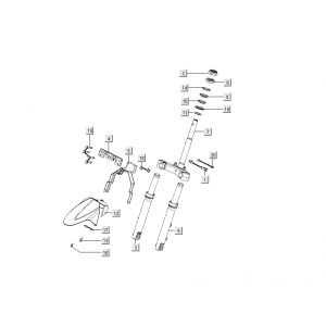 Widelec przedni - Błotnik Kymco People S 4-suwowy Elegance czarny