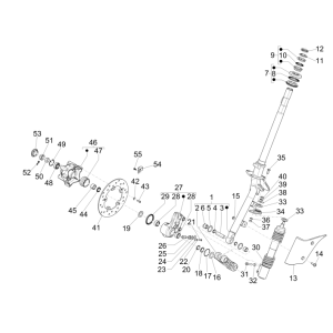 Widelec przedni/Rurka sterowa Piaggio Zip 50 SP 2006-2013 moonwhite 544