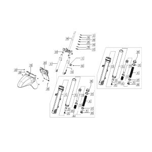 Widelec przedni - Błotnik przedni Kymco Like 4-suwowy creme