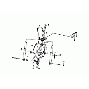 Widelec Przedni Stery Sym Mio 50I (GY-7450U BK-001C) Szary Czarny