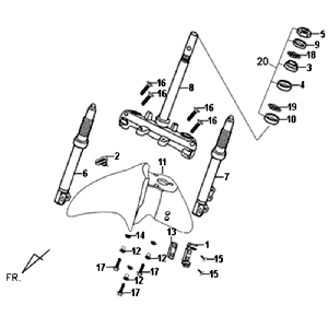 Widelec przedni Zestaw słuchawkowy Frontboard Sym Fiddle II (BK-7C) żelazo szary