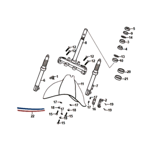 Widelec Przedni Zestaw Słuchawkowy Front Board Sym Fiddle II euro4 (GY-419S) Szary Antracyt