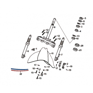 Widelec Przedni Zestaw Słuchawkowy Front Board Sym Fiddle II euro4 (WH-006) Biały