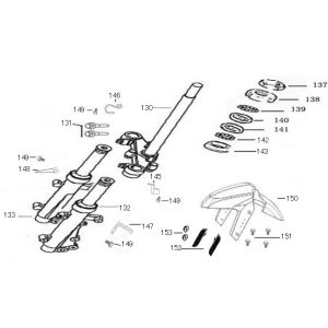 Widelec przedni China R8 płaski matowy antracyt