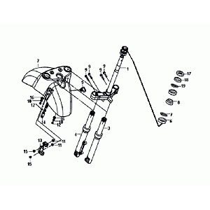 Blotnik przedni widelec przedni zestaw słuchawkowy SYM Fiddle III matowy czarny (BK-007U/BK-5560S)