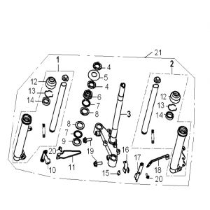 Widelec przedni Generic Xor konkurencji 2009 2-suwowy