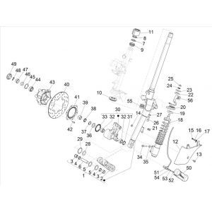 Vespa GTS 125 4-suwowy IE ABS Euro4 przedni widelec 2016-2018