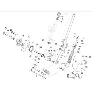 Widelec przedni Vespa GTS 300 HPE 4T 4V IE ABS E4 2019 (EMEA)