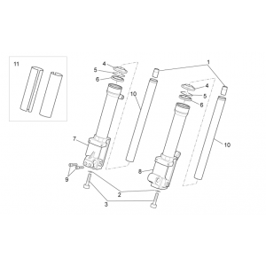 Widelec przedni III Aprilia SR 50 H2O ie+carb 2004-2009