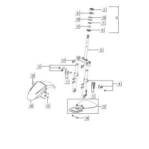 Widelec przedni Kymco Agility 10' 4-suwowy ciemnoszary